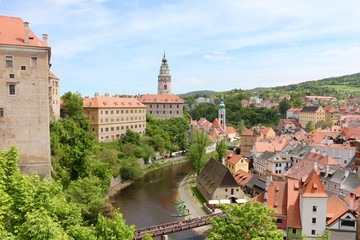 Fototapeta na wymiar View of Cesky Krumlov, Czech Republic. UNESCO World Heritage Site