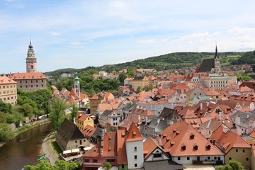 View of Cesky Krumlov, Czech Republic. UNESCO World Heritage Site