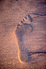 Fußabdruck im Sand