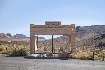 The Ghost Town of the deserted Goldmine Town of Rhyolite
