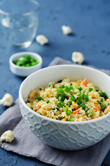 Carrot green pea fried cauliflower