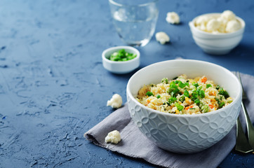 Carrot green pea fried cauliflower