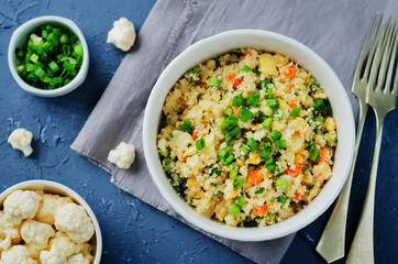Carrot green pea fried cauliflower