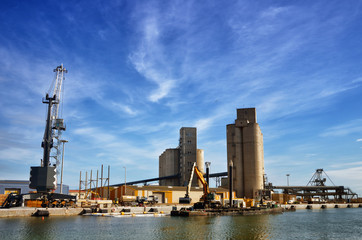 Naklejka premium Sea trading port activities