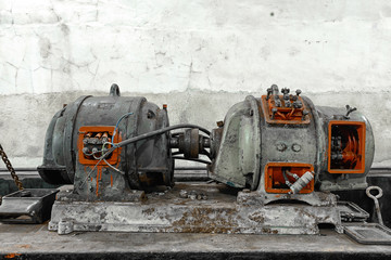 old generator in an abandoned military bunker