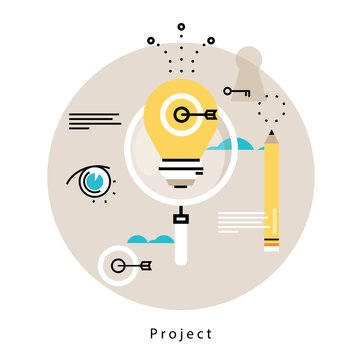 Project management flat vector illustration design. Monitoring, evaluation, control design for mobile and web graphics