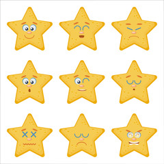 Set of Emoticons. Flat style illustrations