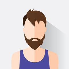 Avatar man in modern flat design
