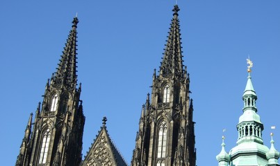 Blick zum Kirchturm, St. Vitus Kathedrale, Prag