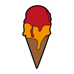 ice cream cone icon image vector illustration design 