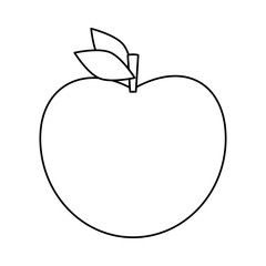 whole apple icon image vector illustration design  black line