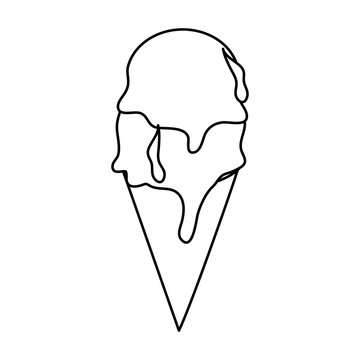 ice cream cone icon image vector illustration design  black line