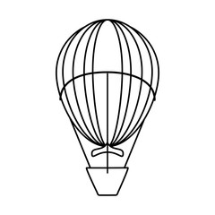 hot air balloon icon image vector illustration design  black line