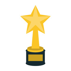 star shape trophy award icon image vector illustration design 