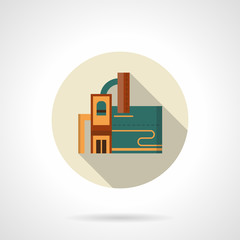 Industrial plant flat color vector icon