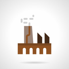 Manufacturing factory flat color vector icon