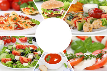 Sammlung Collage Essen Food Gerichte Restaurant Karte Speisekarte