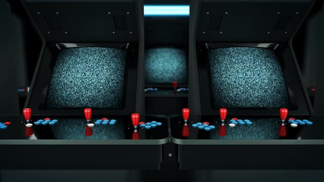 vintage arcade game machine. 3D rendering