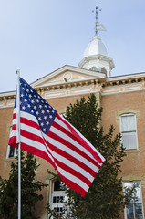 American Flag Flies at Courthouse