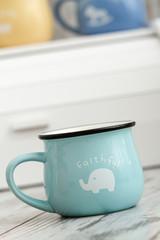 Colorful Ceramic Mugs with Enamel Look