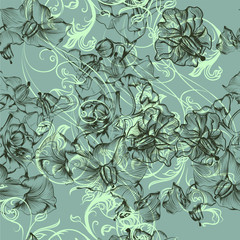 Elegant floral pattern with flowers