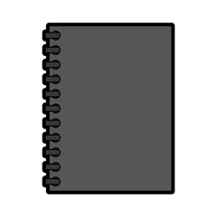 closed grey notebook vector graphic design icon