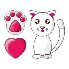 adorable little cat with cute face vector illustration