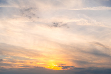 Naklejka na ściany i meble Colorful Sunset Sky with cloud, nature background