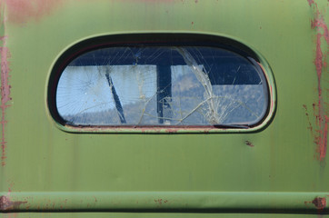 Cracked Rear Window on Antique Truck