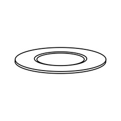 white plate round porcelain empty icon vector illustration