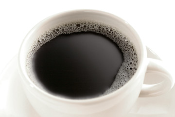 espresso coffee glass cup isolated black