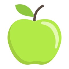 Apple flat icon, fruit and diet, vector graphics, a colorful solid pattern on a white background, eps 10.