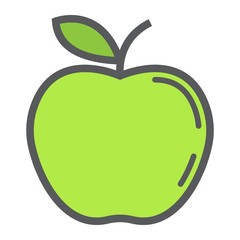 Apple line icon, fruit and diet, vector graphics, a colorful linear pattern on a white background, eps 10.