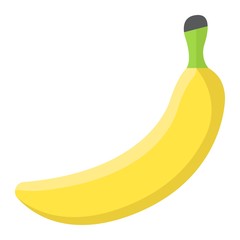 Banana flat icon, fruit and diet, vector graphics, a colorful solid pattern on a white background, eps 10.