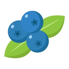 Blueberry flat icon, fruit and diet, vector graphics, a colorful solid pattern on a white background, eps 10.