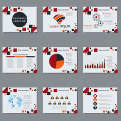 Professional business presentation, slide show vector design template