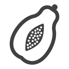 Papaya solid icon, fruit and tropical, vector graphics, a glyph pattern on a white background, eps 10.