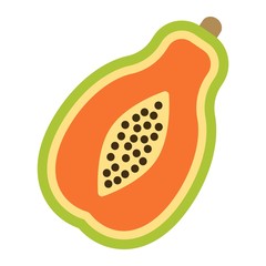 Papaya flat icon, fruit and tropical, vector graphics, a colorful solid pattern on a white background, eps 10.