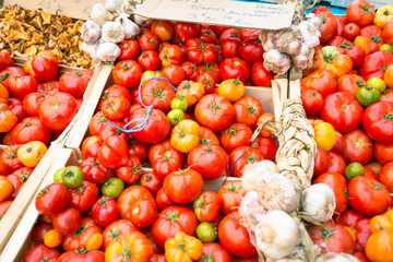Fresh Tomatoes At A Market In Southern France