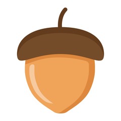 Acorn flat icon, nut and food, vector graphics, a colorful solid pattern on a white background, eps 10.