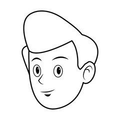 face of young man portrait cartoon smile vector illustration
