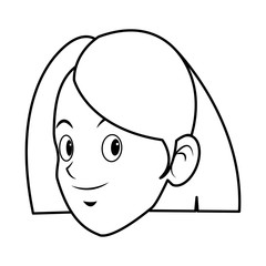 young woman happy avatar isolated icon vector illustration