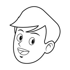 face of young man portrait cartoon smile vector illustration