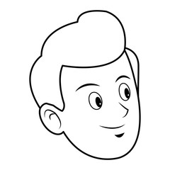 Obraz premium face of young man portrait cartoon smile vector illustration