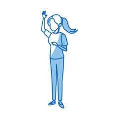 young woman adventure travel summer vacation cartoon style vector illustration