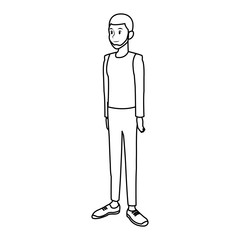 young man in casual clothes standing vector illustration