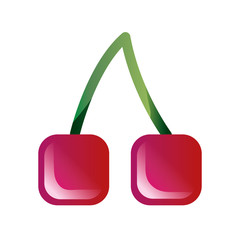 cherry sweet fruit icon vector illustration graphic design