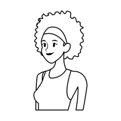 young woman avatar character drawn style image vector illustration