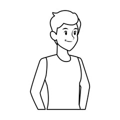 Portrait of a young beautiful man. Vector