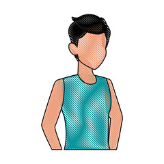 Portrait of a young beautiful man. Vector